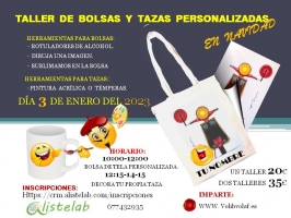 Taller de bolsas y tazas personalizadas en Alistelab