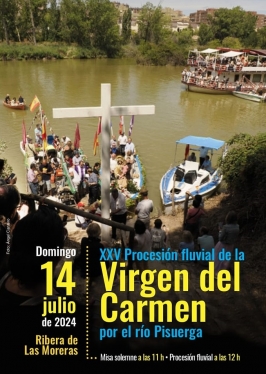 Procesión Fluvial de la Virgen del Carmen por el río Pisuerga
