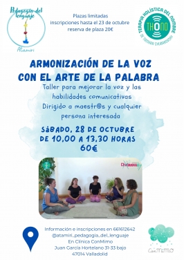 "Armonización de la voz con el arte de la palabra" en Con Mimo