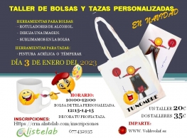 Taller de bolsas y tazas personalizadas en Alistelab