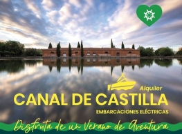 Embarcaciones turísticas en el Canal de Castilla en Palencia